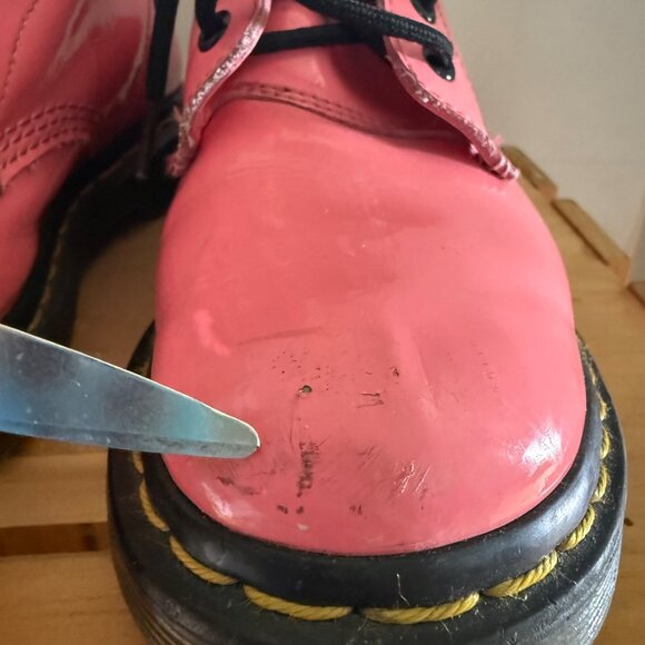 Dr. Martens Womens Size 7 Pink Patent Leather 1460 Lace-Up Ankle Combat Boots - Picture 14 of 16